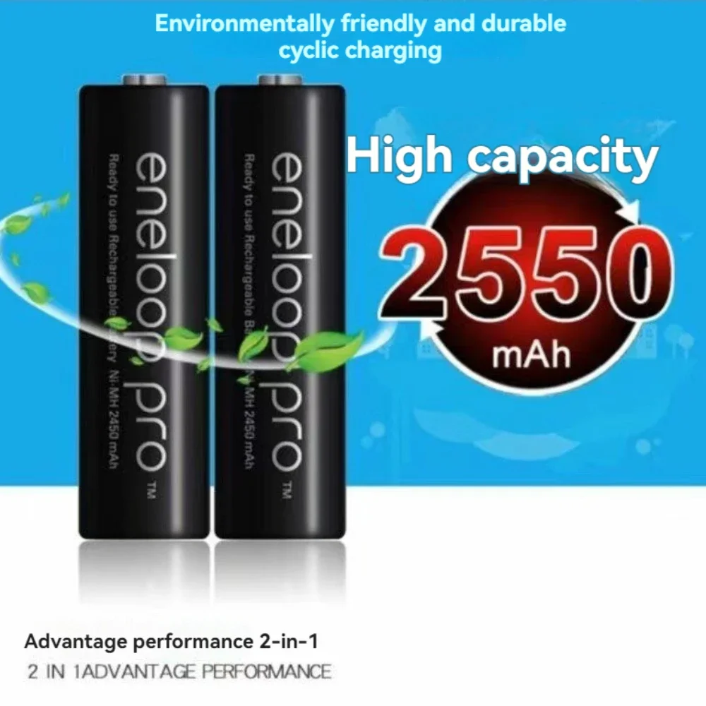 New 100% Panasonic Enelope Original Battery Pro AA 2550mAh 1.2V NI-MH Camera Flashlight Toy Pre charged Rechargeable Battery