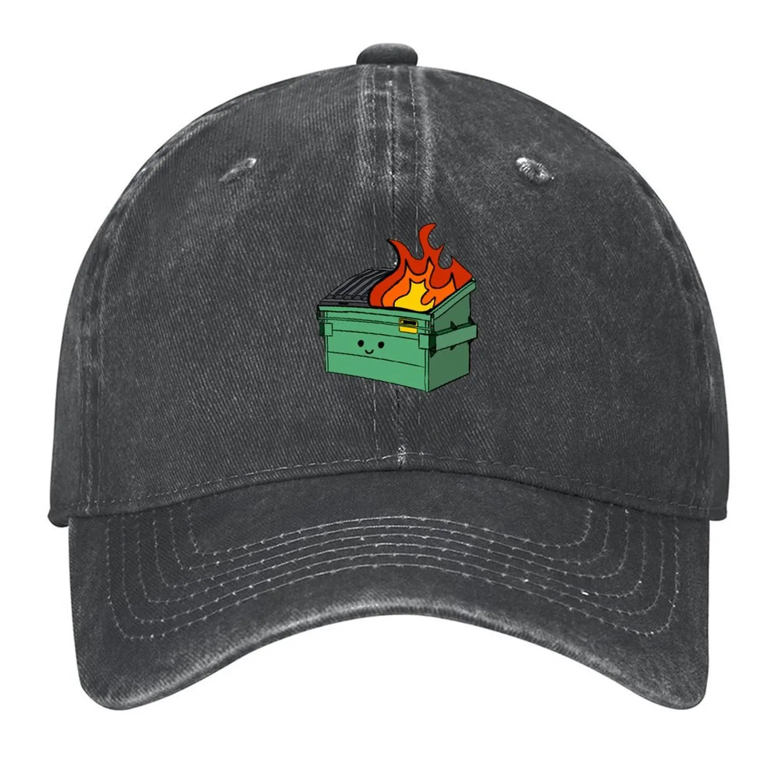 

Smiley Cute Dumpster Trash Fire Baseball Cap Sun Cap Luxury Hat hats for men party Hat Woman Hats Men's