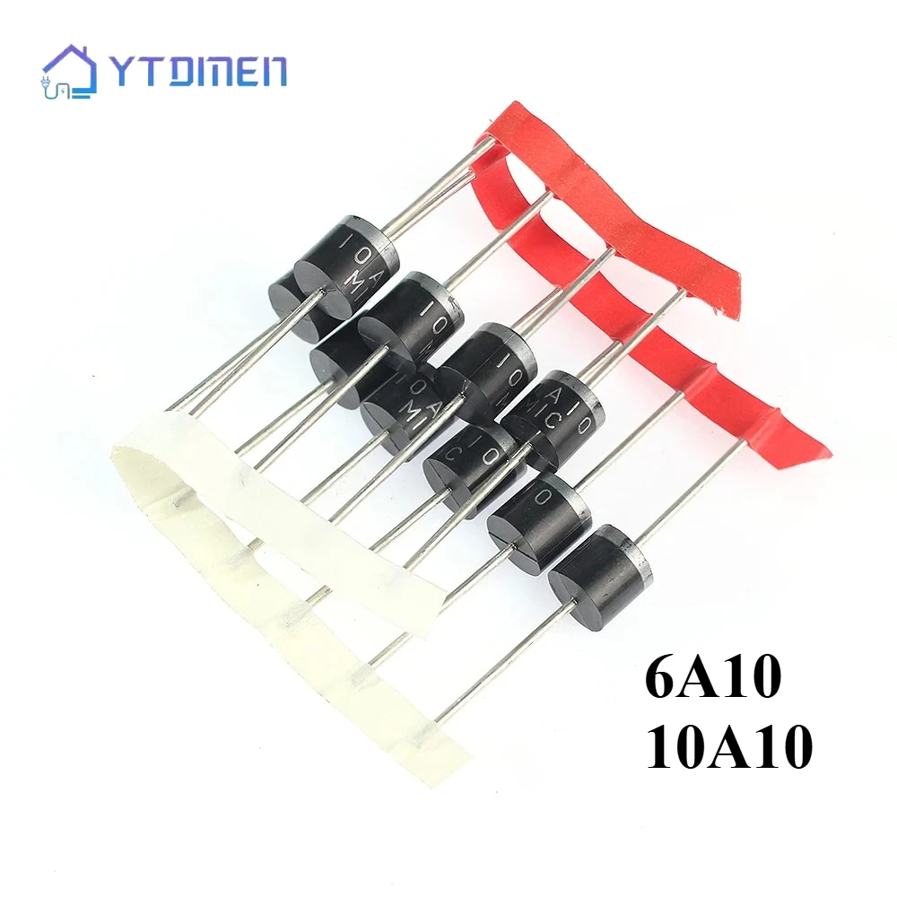 10PCS 1000V 6A/10A Gleichrichter Dioden Kit DO-27 6A10 10A10 Elektrische Axial Gleichrichter Diode Kit Schottky dioden Kit