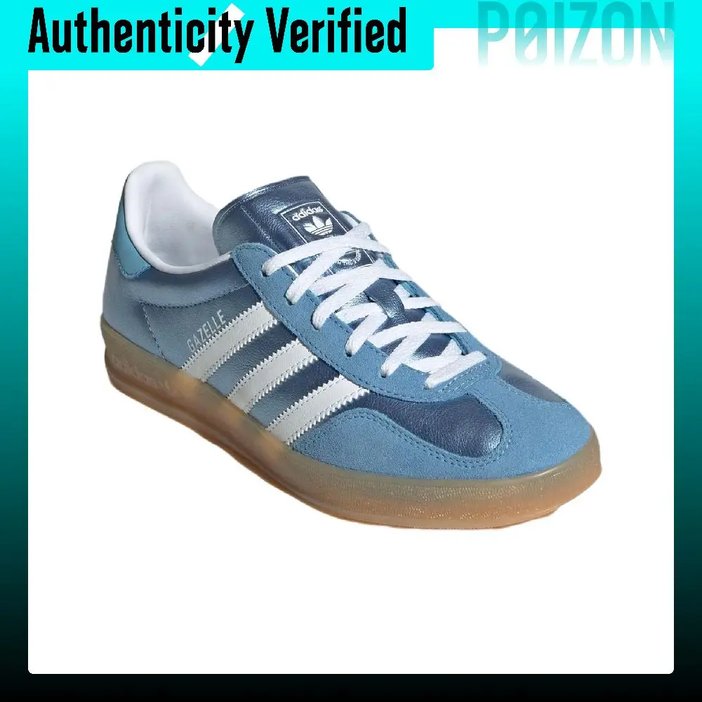 Adidas Originals GAZELLE INDOOR Low top Skateboard Shoes Women's Blue White JS1407 view 3