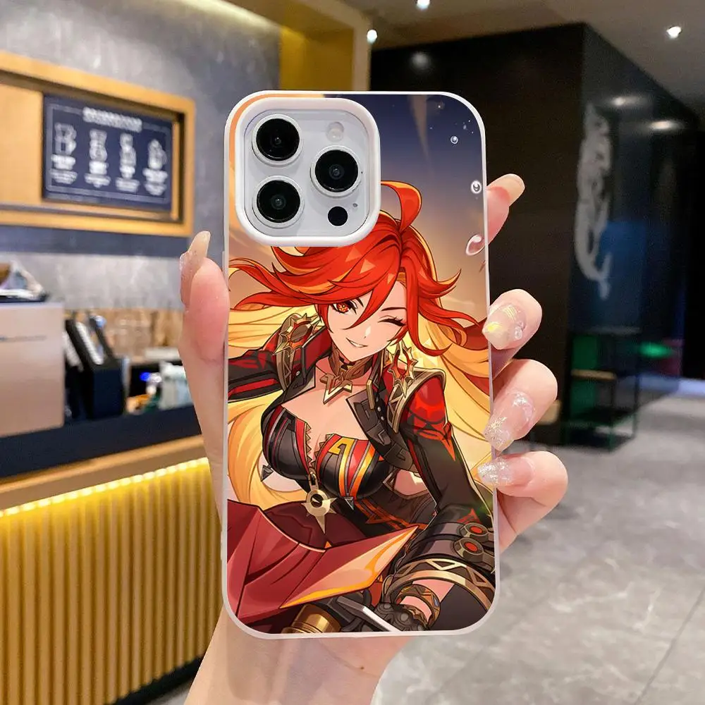 

Game GI Mavuika Jelly Double layer White Mobile Phone Case for iPhone 17 16 15 14 13 12 11 Air Pro Max Plus Protective