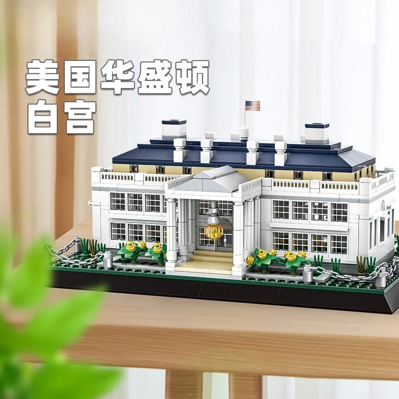 

Washington White House Architecture Building Blocks Set Mini Bricks DIY Construction Toy for Kids and Adults