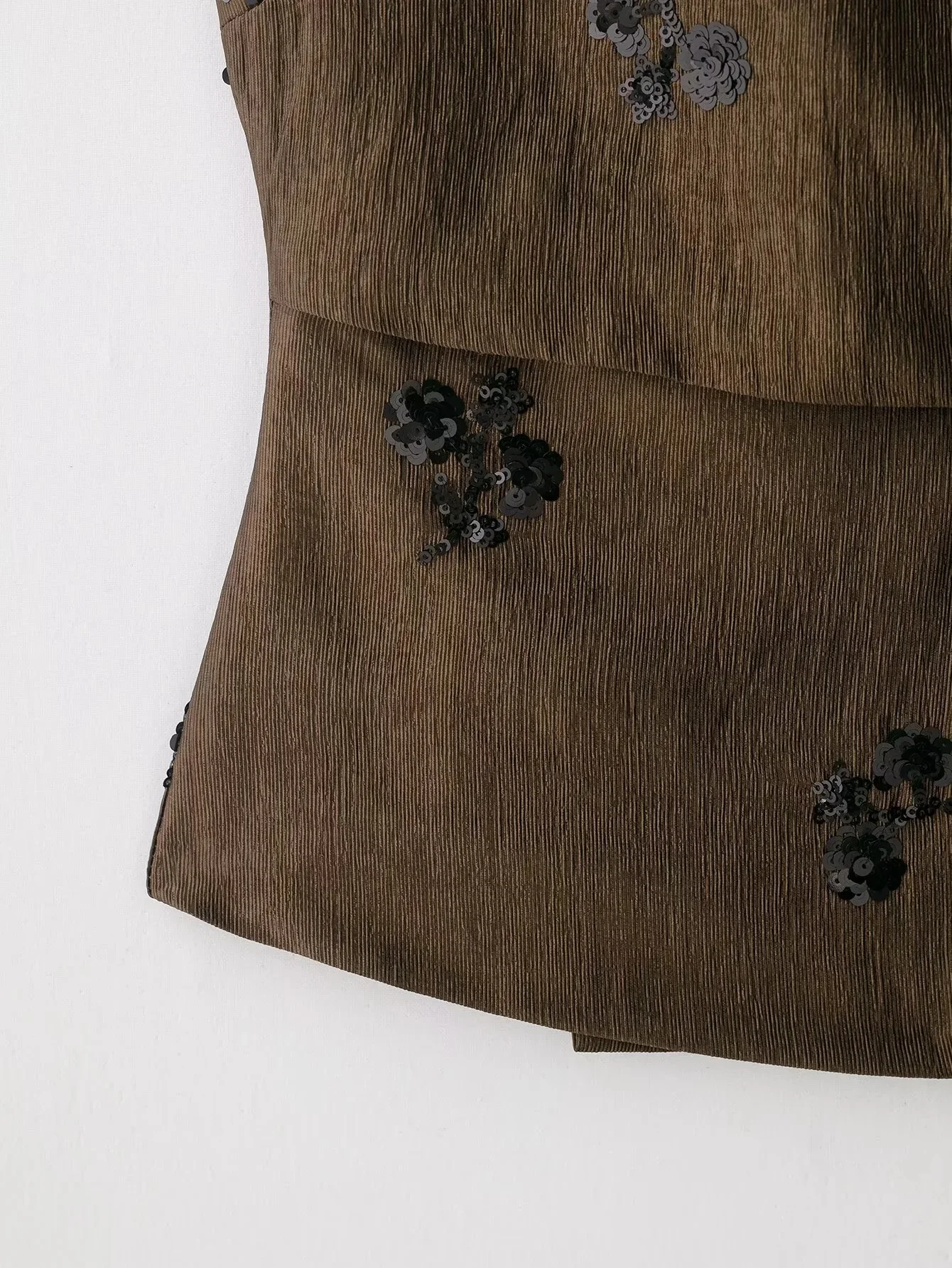KONDALA Vintage Sexy Chic Damen-Hosenanzug Rückenfreies Pailletten-Neckholder-Top Lange Weite Hose Mode 2026 Frühling Sommer Strandanzug – Detail 7