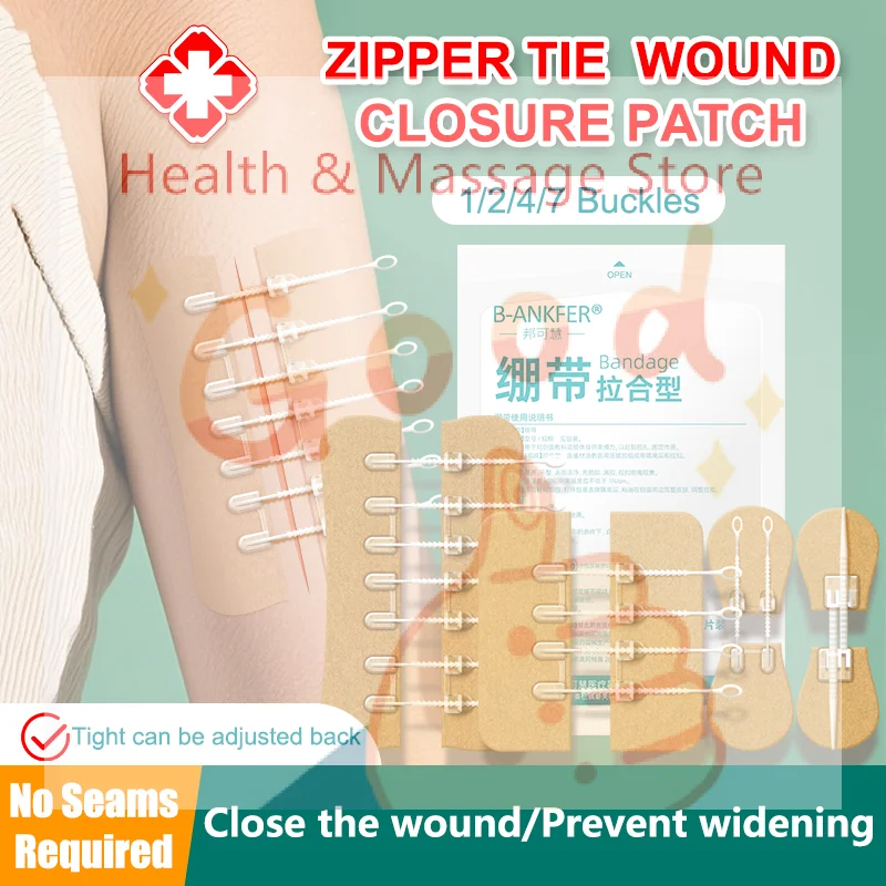 Professional Zipper Tie Wound Closure Patch Hemostatic Sutureless Fast  for Travel Emergency Kit