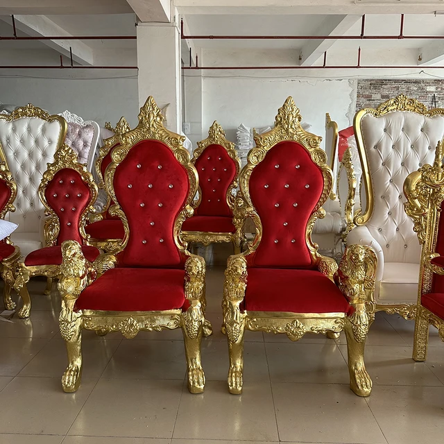 Royal chairs luxury wedding king throne throne chairs high back chaises de mariage throne chair AliExpress