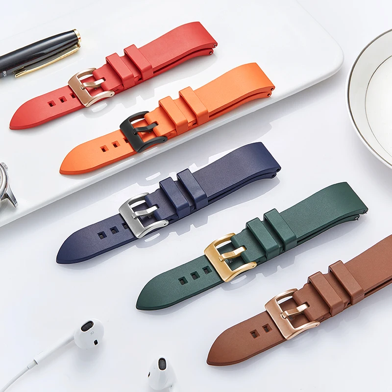 コーティングされたラバーシリコンウォッチ,男性用スポーツリストバンド,クイックリリース