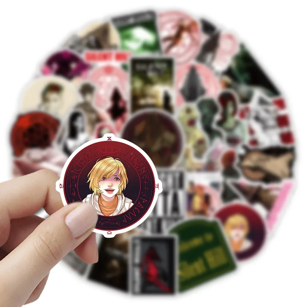 50 قطعة من ملصقات هيل الصامتة، أفلام رعب التشويق، ملصق كرتوني مقاوم للماء، ديكور للثلاجة والكمبيوتر المحمول، لعبة جرافيتي للجيتار #2