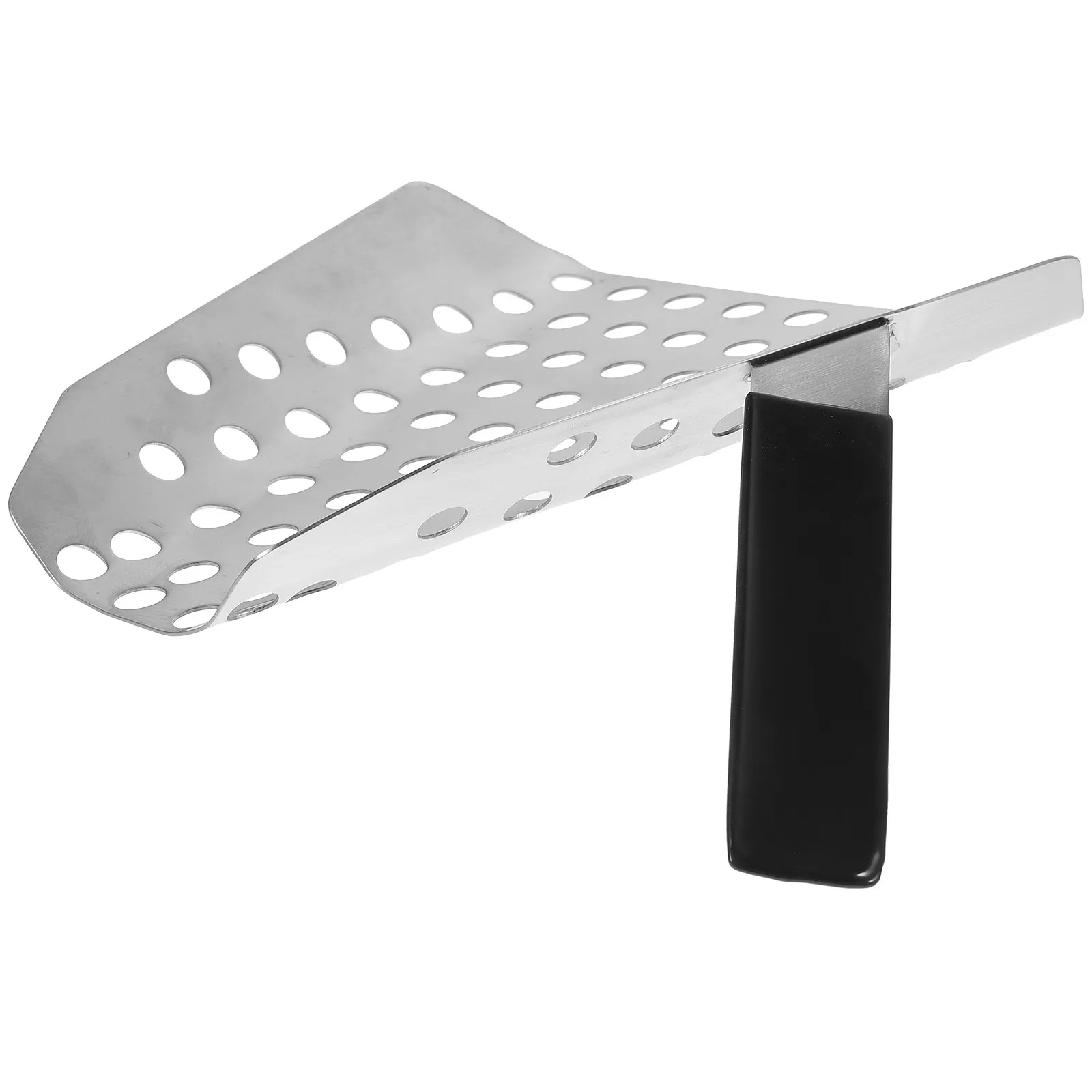 Cuchara de acero inoxidable con doble mango para patatas fritas, granos, palomitas, frijoles, cubitos de hielo, dulces, arroz y filetes de pollo