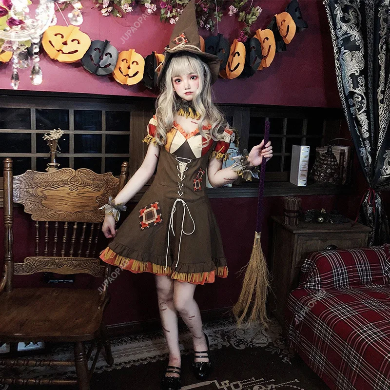 Halloween Costume High-quality Witch Set Scarecrow Adult Role-playing Anime Makeup Ball Clown Carnival Stage Performance Costume