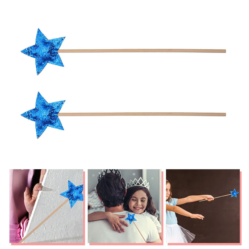 

2Pcs Star Shaped Fairy Wands Props Bright Comfortable Wand for Party Cosplay Photo Prop Gift Fairy Stick