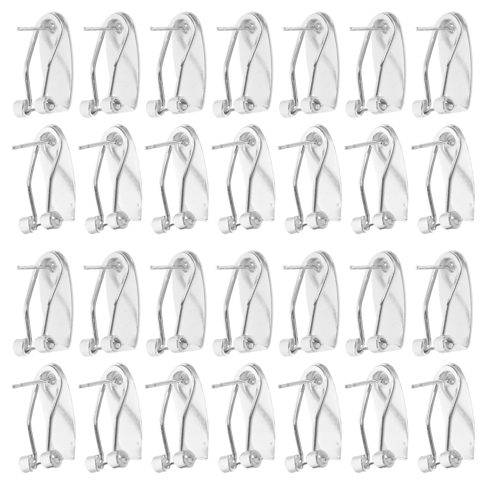 40Pcs French Lever Back Oval Earring Hooks Copper Flat Pad Studs Jewelry Making Supplies Secure Clasp for DIY Craft Earrings