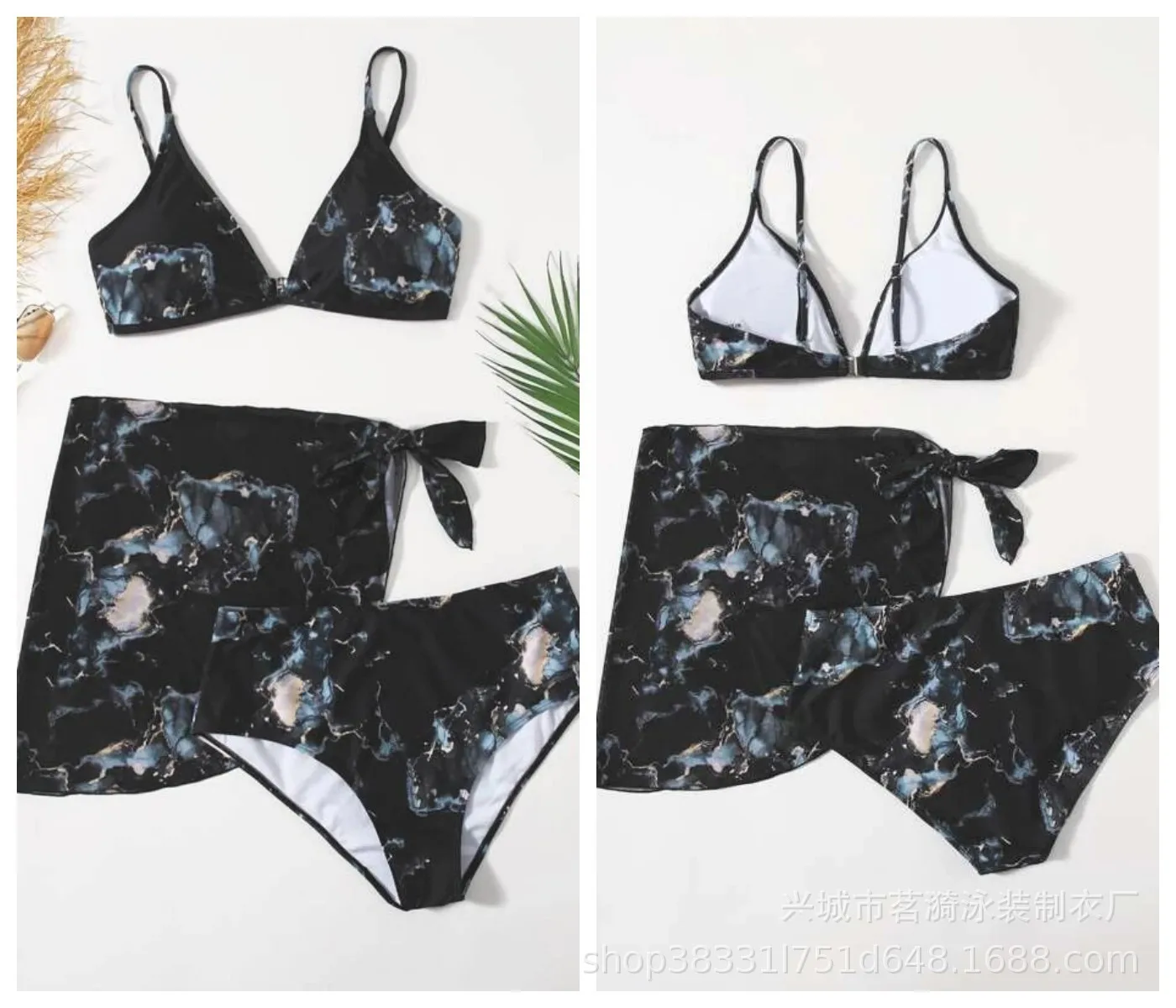 

Bathing Suit Women 2022 Europe Beautiful Women Split Sexy Fashion Bikini Swimming Three-piece Women's Swimsuit