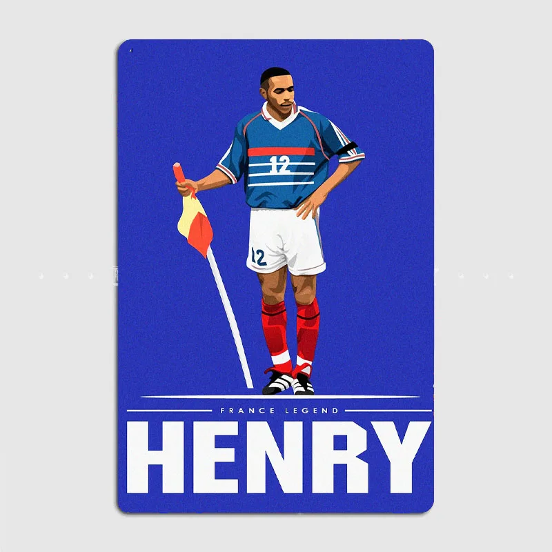 Thierry Henry Fußballspieler Retro Poster Metall Poster Pub Zeichen Garage Club Bar Innenwand Raumdekoration Home Decor