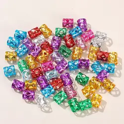 60pcs metal hollow Out Hair Ring ,Beads Hair Braid Rings Clips Dread Locks Hair Braiding Metal Cuffs Accessories/Decoration