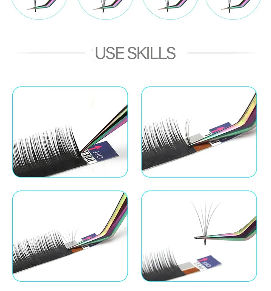 1 Stück/4 Stück Hochwertige Gebogene und Gerade Nagelkunst-Zubehörteile, Applikator-Clip, Verlängerungswerkzeuge, Wimpernpinzette für Künstliche Wimpern – Detail 3