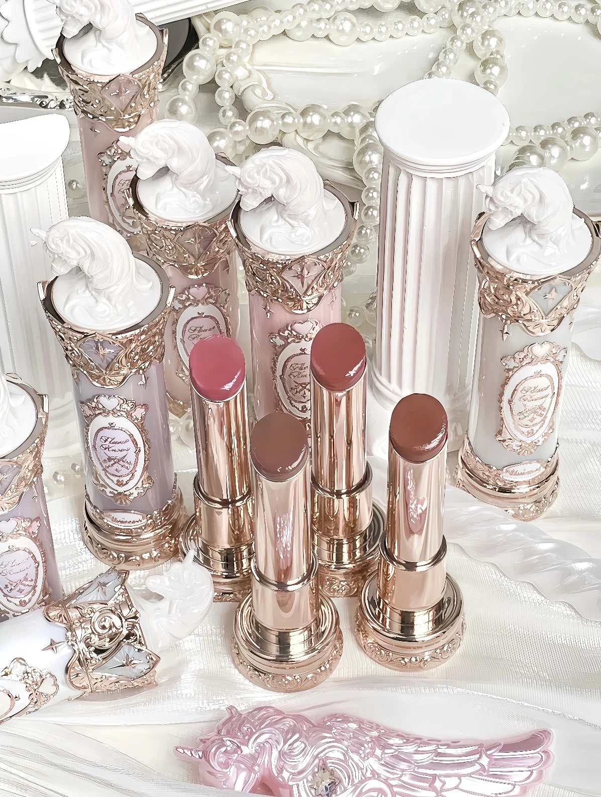 Flower Knows Knight Unicorn Water Light Jelly Finish Lip Gloss Hydrating Solid Lips Lasting Makeup