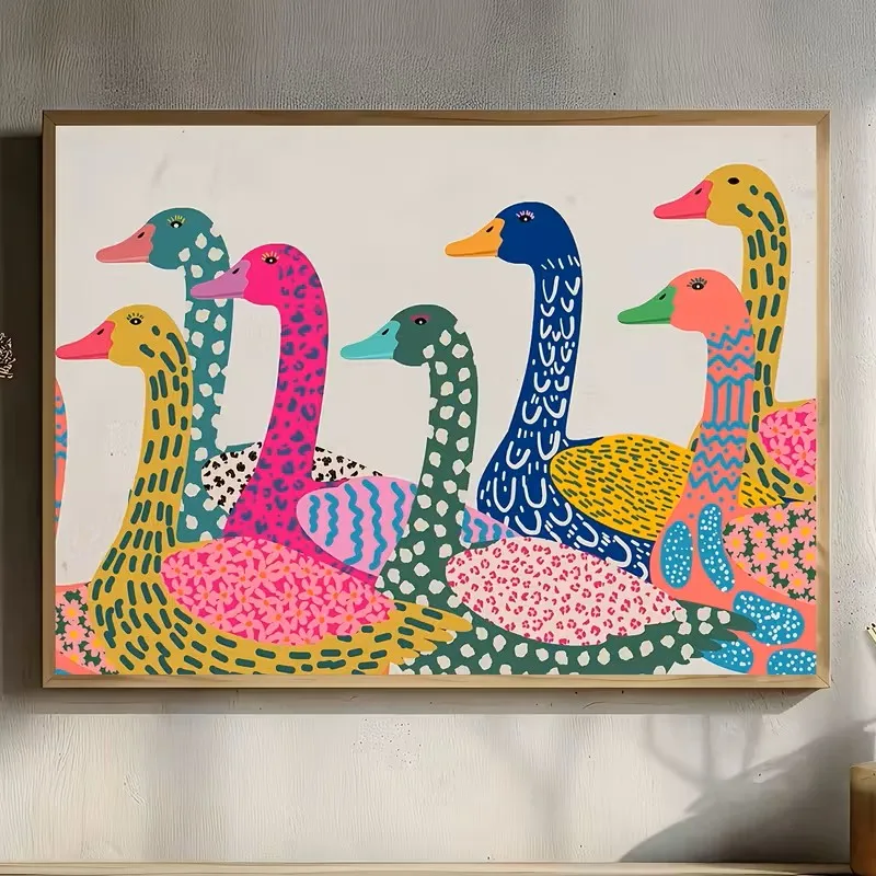 

Colorful Goose Posters Bohemian Animal Canvases Unique Birthday Gifts Living Rooms Kitchens Corridors Creative Home Decorations