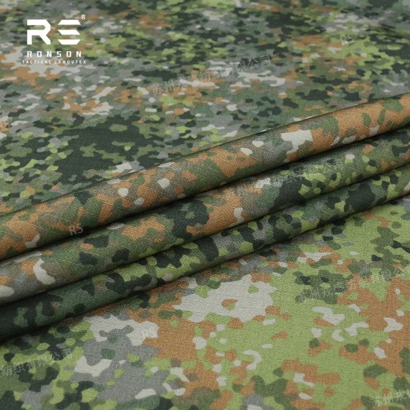 hot sale 50% Nylon 50% Cotton Ripstop fabric M19 NFP-Green camo NYCO5050 tactical fabric use for uniform in stock