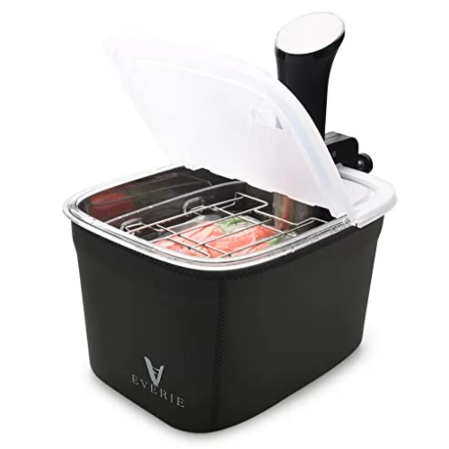 

Sous Vide Container 12 Quarts with Collapsible Hinge Lid and Container Sleeve Compatible with Anova Nano AN400 and AN500-US00 a