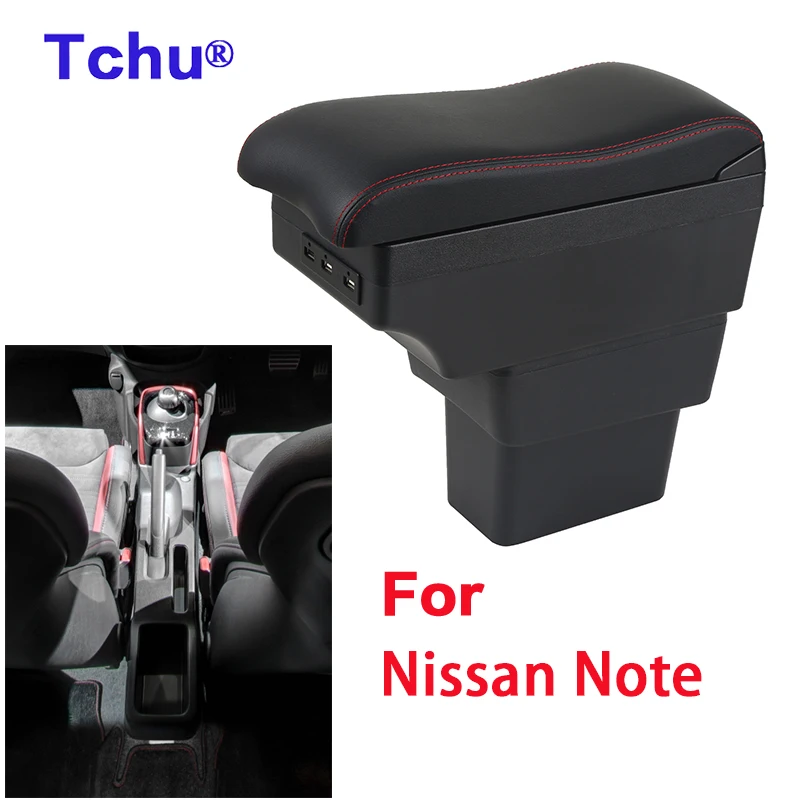 

For Nissan Note E Power car armrest box 2017-2022 Center Storage Box Modification Retrofit Parts USB Accessories