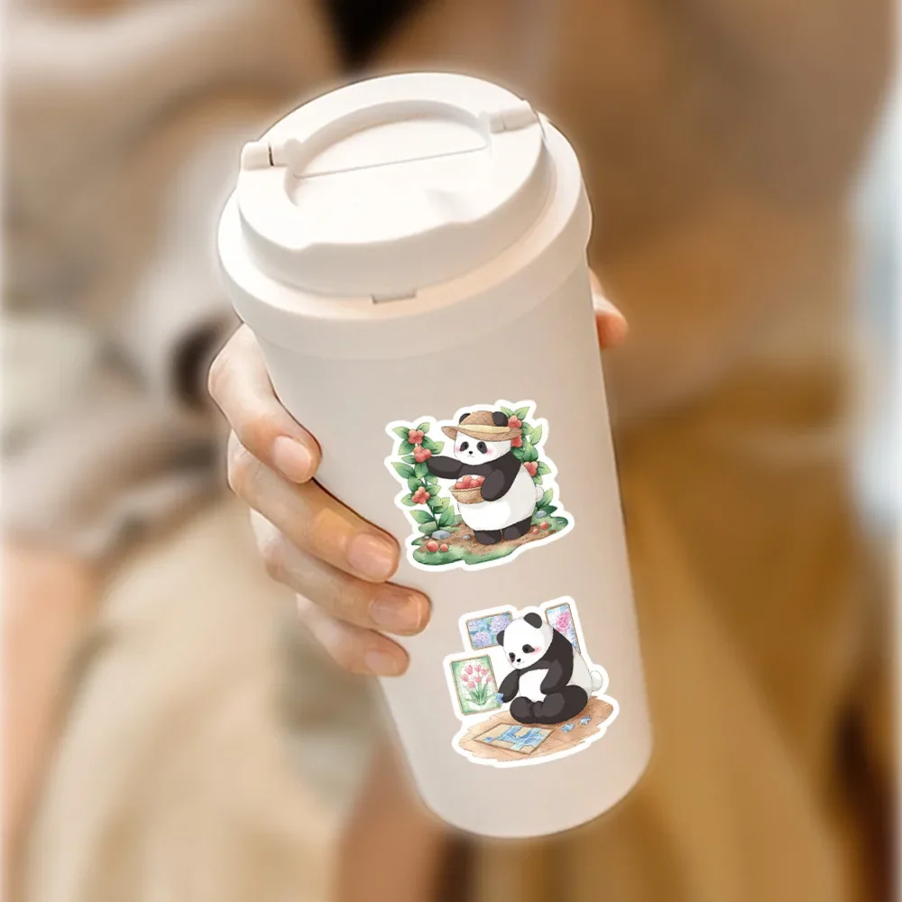 60PCS Kawaii Panda Stickers Leuke Cartoon Dier Graffiti Sticker Laptop Telefoon Gitaar Fiets Skateboard Decals Gift Kinderen Speelgoed Geschenken