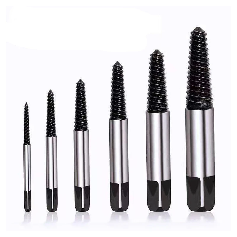 Double Side Screw Pull Center Drill Bits 6PCS Broken Damaged Screwdriver Extractor Drill Bit Set Carbon Steel