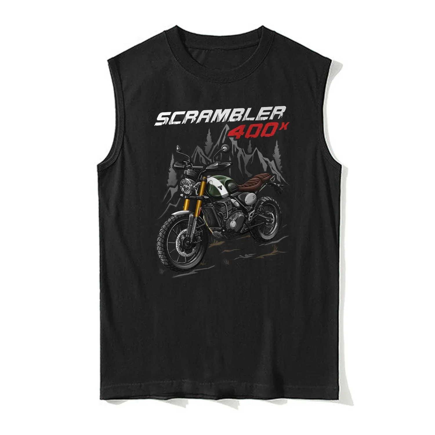 2024 Model British Scrambler 400 X Motorcycle Tank Top 100% Cotton O-Neck Casual Mens Vests Sleeveless T-Shirt Rider Streetwear