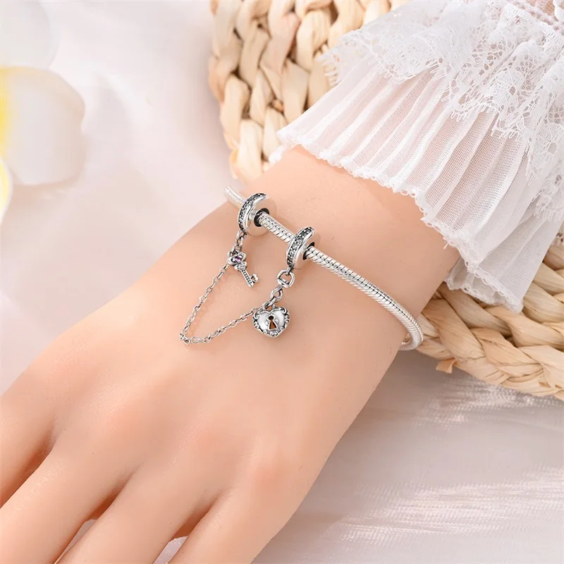 S925 sterling Silver Sincere Emotions Multiple Styles Heart-Shaped Romantic Charms Beads 3mm DIY Fine Jewelry Making Accessories