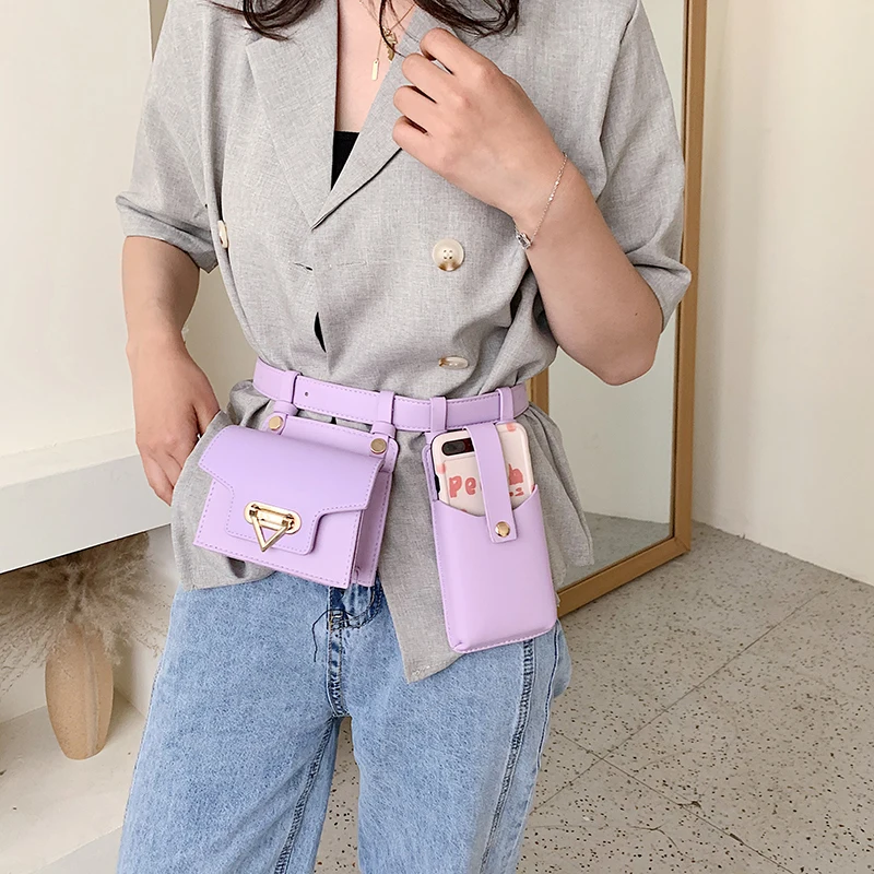 2023 neue 2Pcs Taille Taschen für Frauen Hohe Qualität PU Brust Tasche Designer Bodypack Nette Taille Pack Luxus Geldbörse umhängetasche – Detail 5