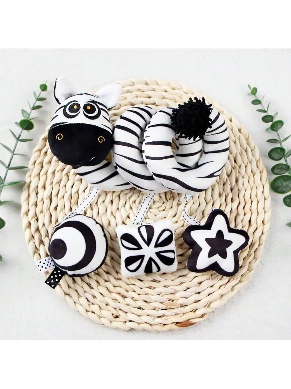 1pc zwart-wit dier baby mobiel windbell speelgoed, visuele stimulatie wieg speelgoed geschikt voor 0-3 jaar oude baby, pasgeboren cadeau