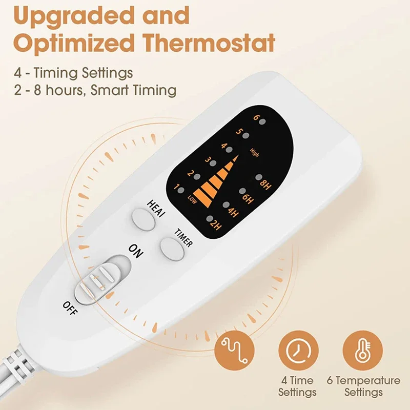 Electric Heater Foot Warmer,Plug-in Electric Foot Warmer Heating Pad,6-Level Heating Foot Boots for men and women,Energy Saving