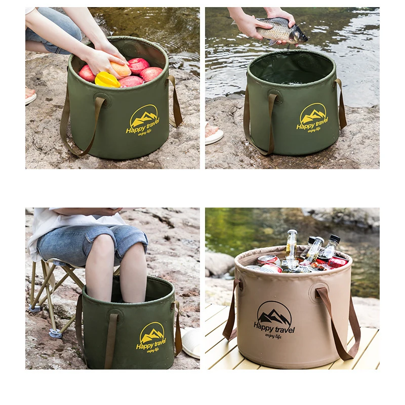 Outdoor Foldable Portable Camping Picnic Fishing Multifunctional Travel Face Wash Foot Bath Water Bucket