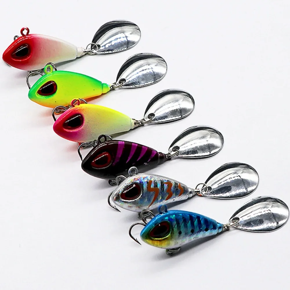 New Metal Mini VIB With Spoon Fishing Lure 6g10g17g25g 2cm Fishing Tackle Pin Crankbait Vibration Spinner Sinking Bait