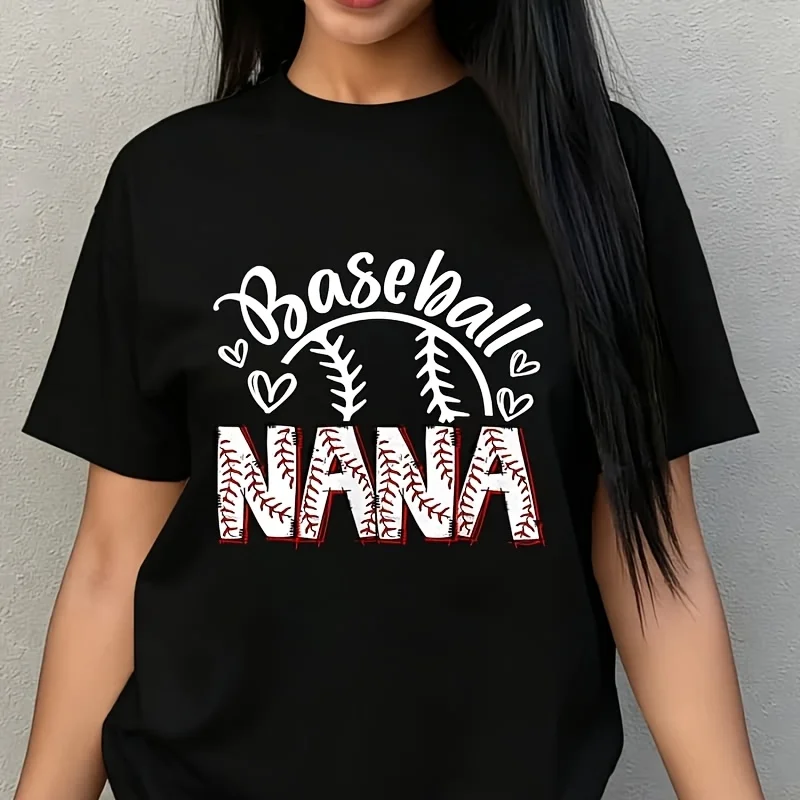 Baseball Nana Cute Proud Loud Senior Baseball Player Nana Women's Plus Size T-Shirt 100% Cotton 220g