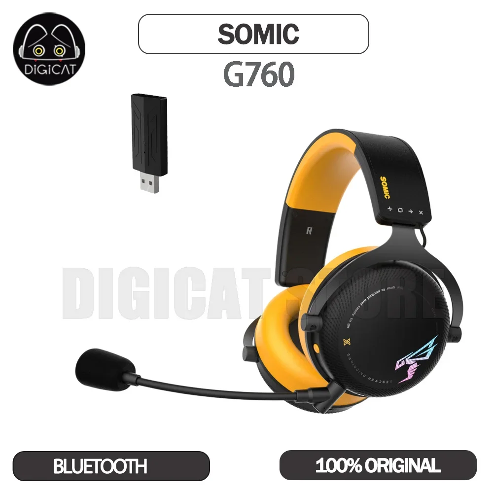 

Somic G760 Headphone With Microphone Esports Gamer Bluetooth Wireless Earphones Noise Reduction Foldable Gaming Headphone Gifts