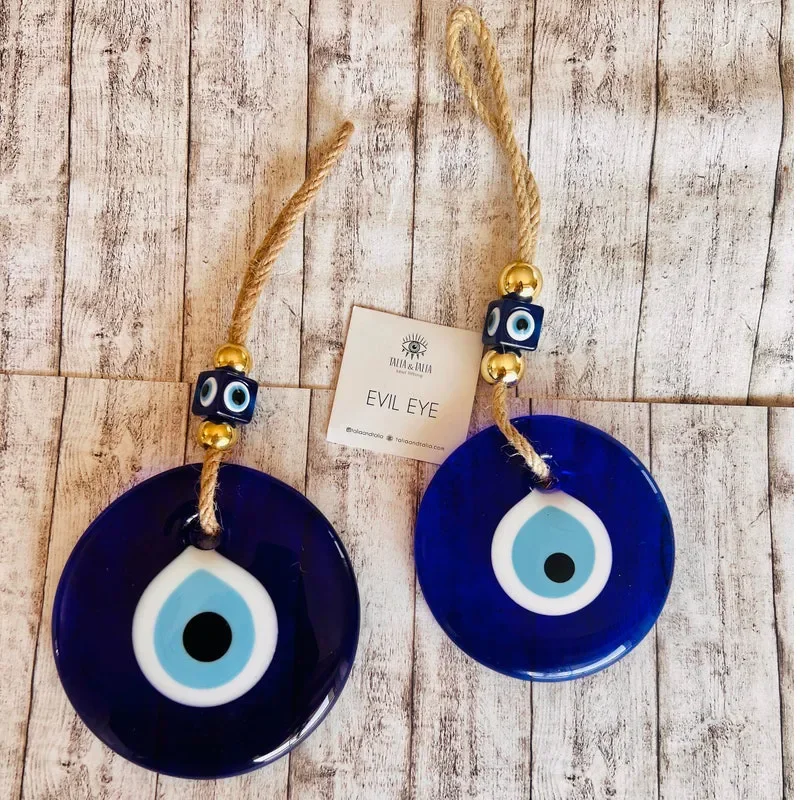 Handmade Evil Eye Wall Hanging Charm Home Decor Gift Creative Home Protection Turkish Evil Eye Wall Decoration Good Luck Amulet