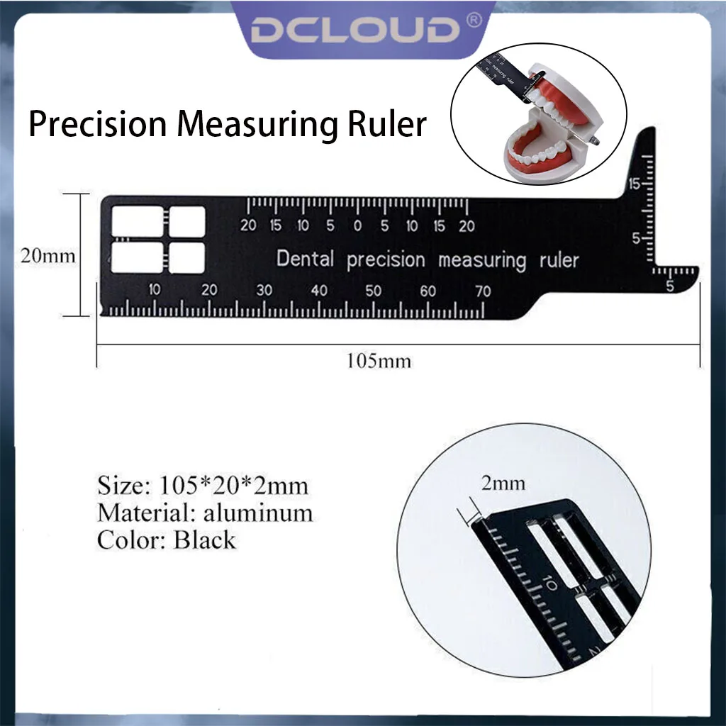 

1Pc Aluminum Dental Precision Measuring Ruler Span Measure Scale Endodontic Tool Tooth Gap Gauge Dentistry Medical Instrument