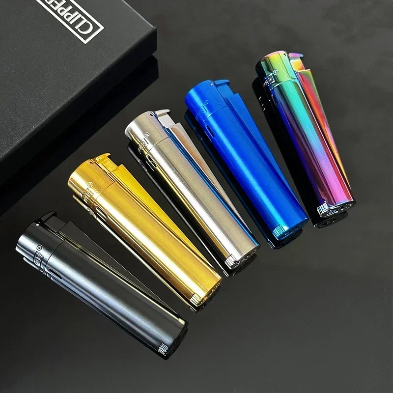 Original Clipper Metal Windproof Jet Butane Lighter Turbo Portable Gas Lighter Smoking Accessories From Spain Men Gift with Box