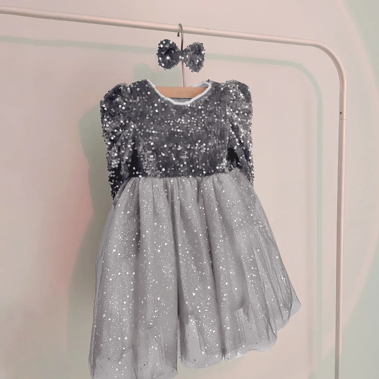 2024 New Autumn Sequins Dress for Girls Princess Dresses 3-8Y Kids Birthday Christmas Party Children Elegant  Princess Vestidos