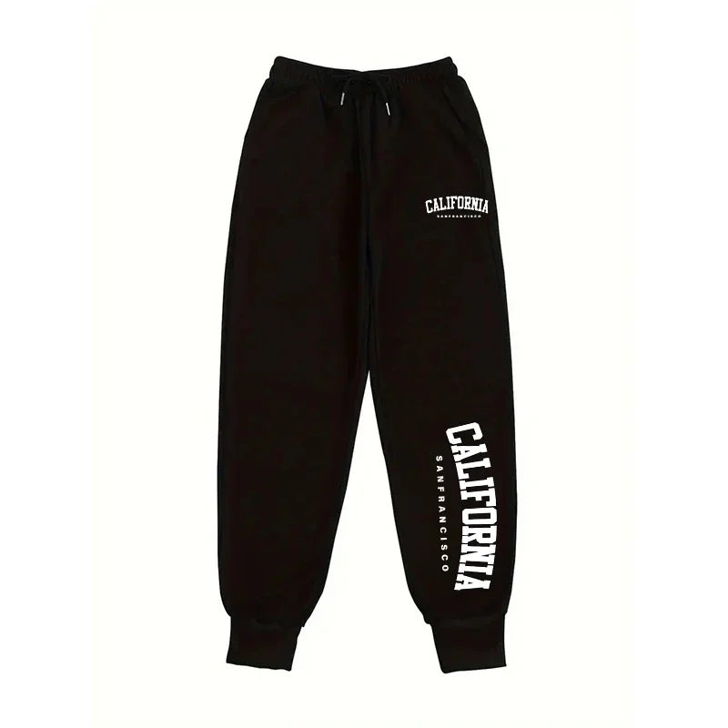 Lässige Jogginghose für Damen, ganzjährig, für Zuhause, Outdoor, Komfort, Yoga, Fitness, vielseitige Hose in reiner Farbe, Jogginghose mit kalifornischem Aufdruck – Detail 6