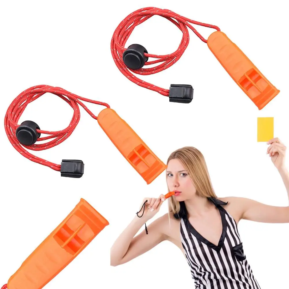 Double Pipe Dual Whistle para Camping, Marine Whistle Rescue, Segurança de Emergência, Survival Whistles com cordão reflexivo ajustável