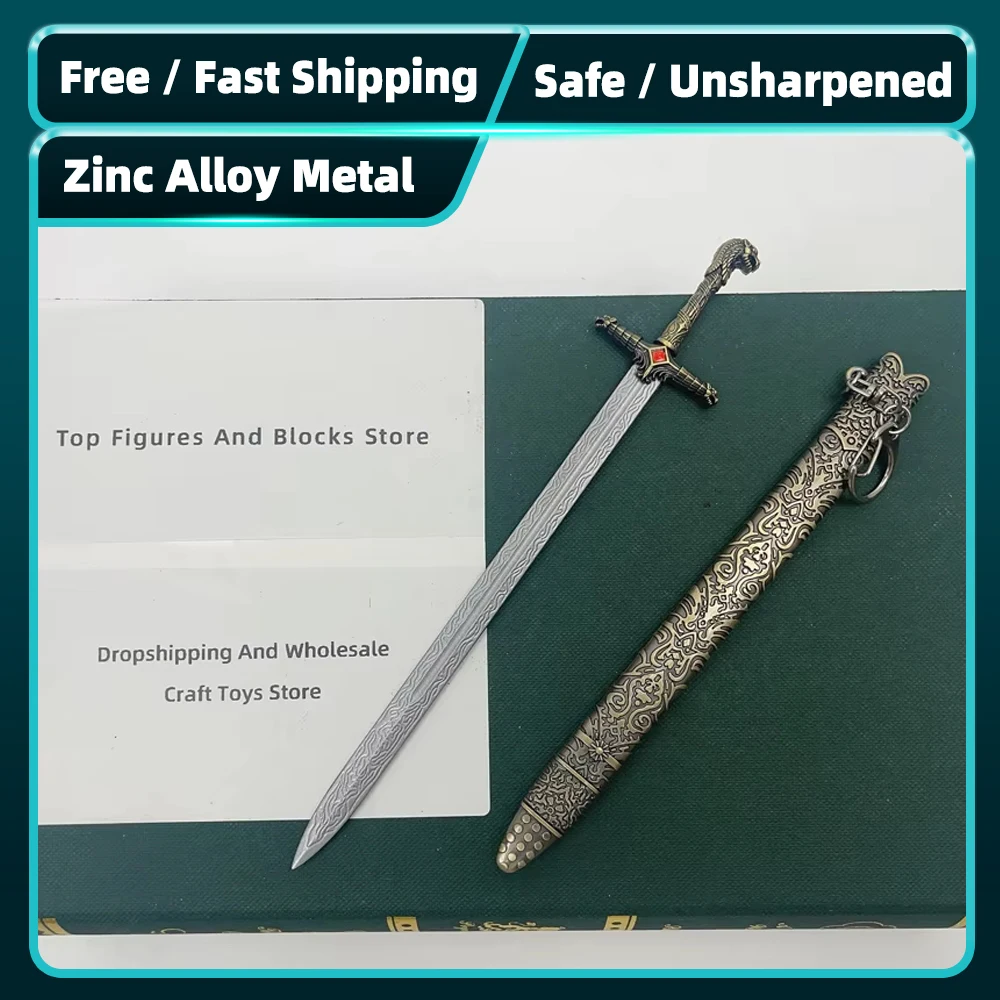 Réplica da Espada Oathkeeper de Game of Thrones - 22cm (8,66in) Liga de Zinco - Lâmina Sem Corte com Bainha - Ideal para Fãs de GOT, Acessório para Figuras de Ação
