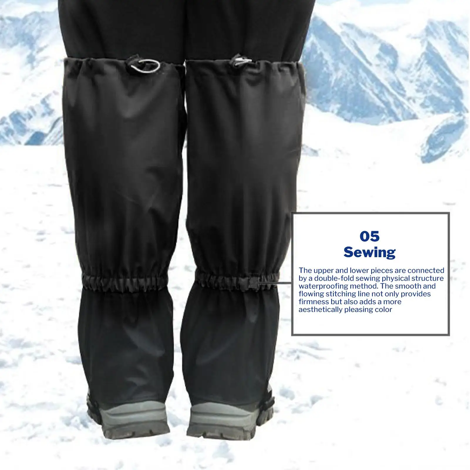 

Водонепроницаемые походные ботинки из 2 предметов, гетры, непромокаемые гетры для ног, защита для икр, принадлежности для лыжной обуви, защита для ног