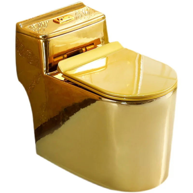 

European-Style Hotel Club Golden Toilet Ultra-High Siphon Mute Pumping Toilet Personal Household Creative Toilet