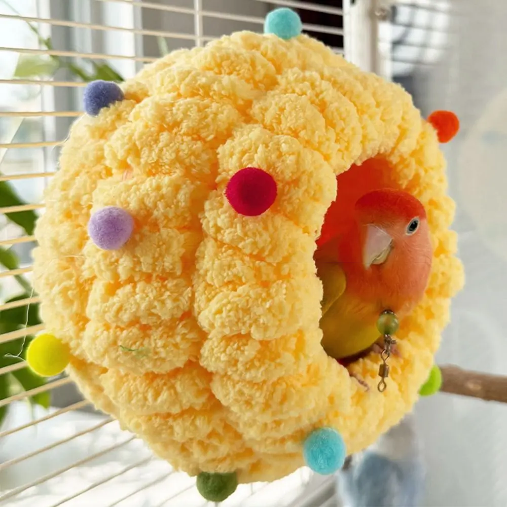 

Cozy Design Pet Bird Nest Handmade Warm Interior Conure Breeding House Large Space Soft Bird Hammock for Cage Winter