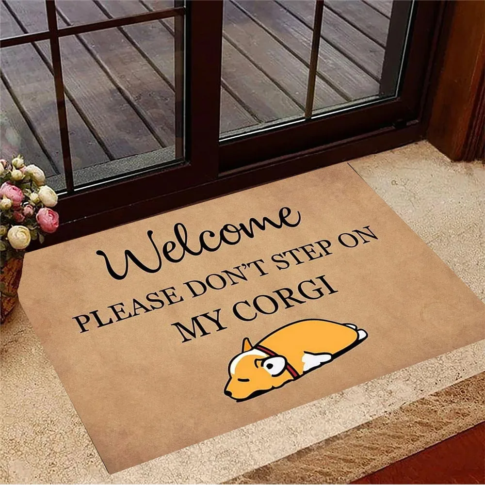 HX Funny Doormat Welcom Please Don't Step On My Chihuahua Entrance Floor Mat Cartoon Animals Dog Indoor Carpets Home Decor