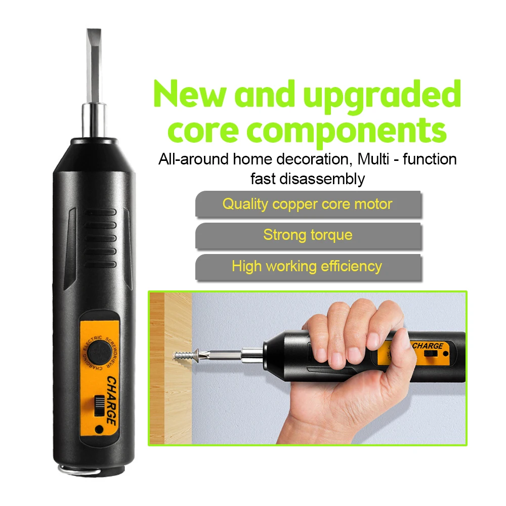 New Cordless Electric Screwdriver Impact Drill USB Rechargeable Mini Screwdriver Electric Drill Professional Repair Power Tools