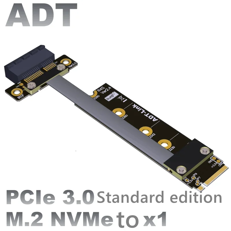 

M.2 NVMe gold finger to PCIe 3.0 x1 interface pci-e extension cable M. 2 Key-M NVMe interface to PCI-E X1 slot extension adapter