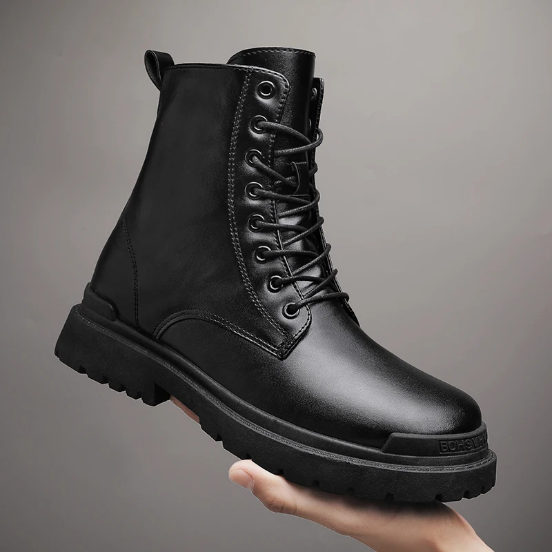 

Men's boots fashion new autumn and winter casual comfortable outdoor high top casual boots anti slip wear-resistant work boots