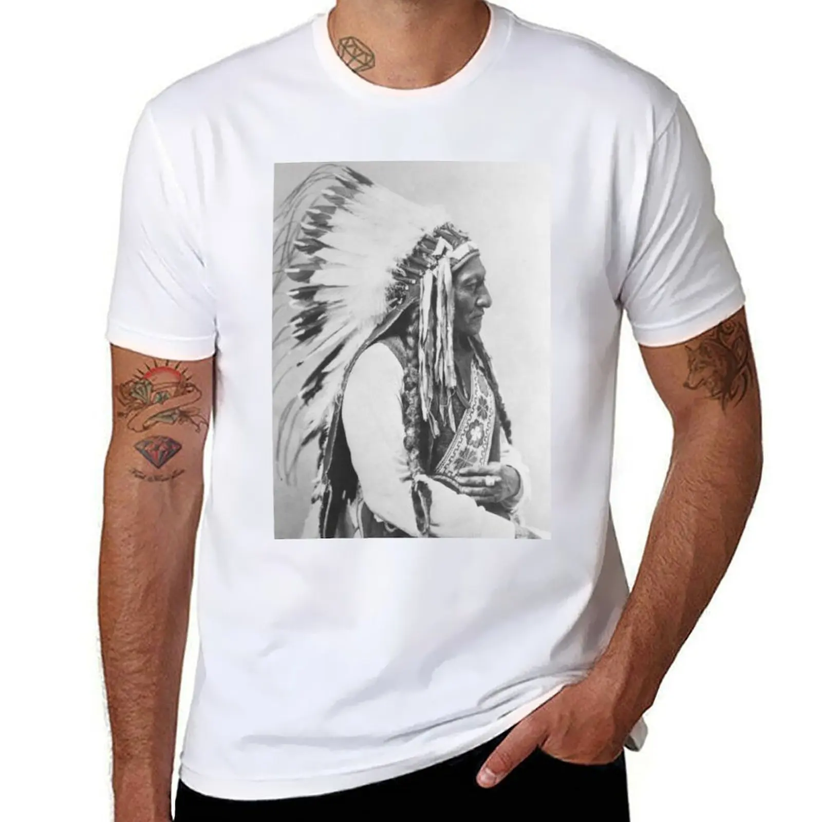 Футболка Chief Sitting Bull, мужские футболки для мужчин, мужская футболка